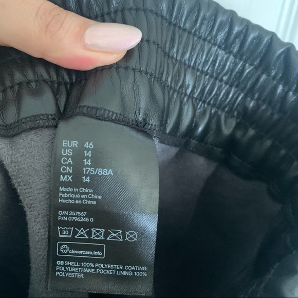 H&M Faux Leather Joggers 14 - Picture 7 of 7